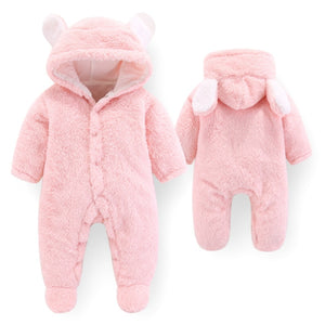 Thick Cotton Jumpsuit For Baby Hooded Romper Infant Clothing 3-12M